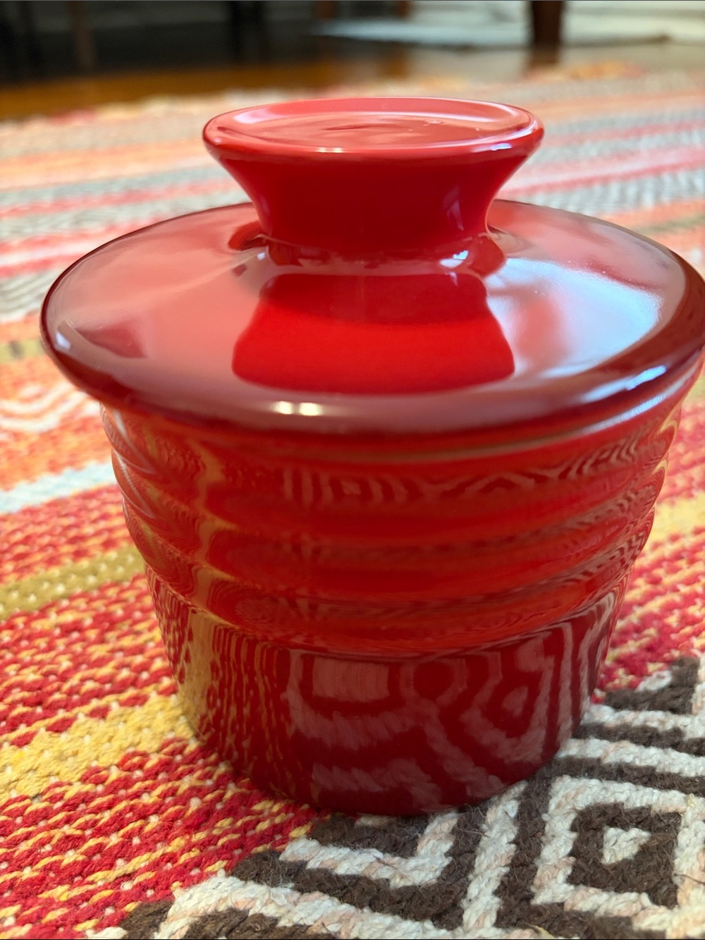 Le Creuset butter crock - red